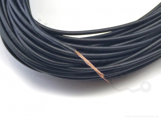 Draad 1x0,14mm² 26AWG meeraderige soepele kern 10 meter zwart